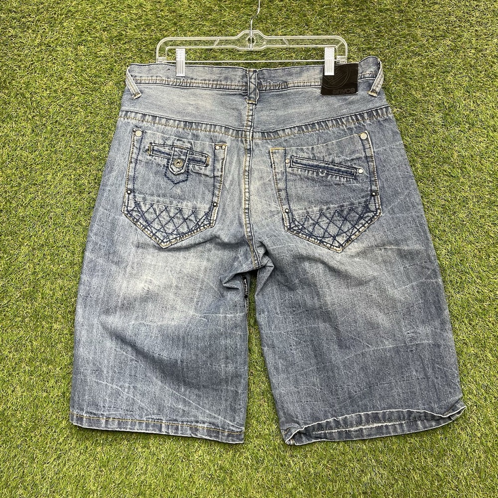 Vintage Enyce Jean Short Mens 36 Hip Hop Skater Grunge Punk 90s Medium Wash y2k